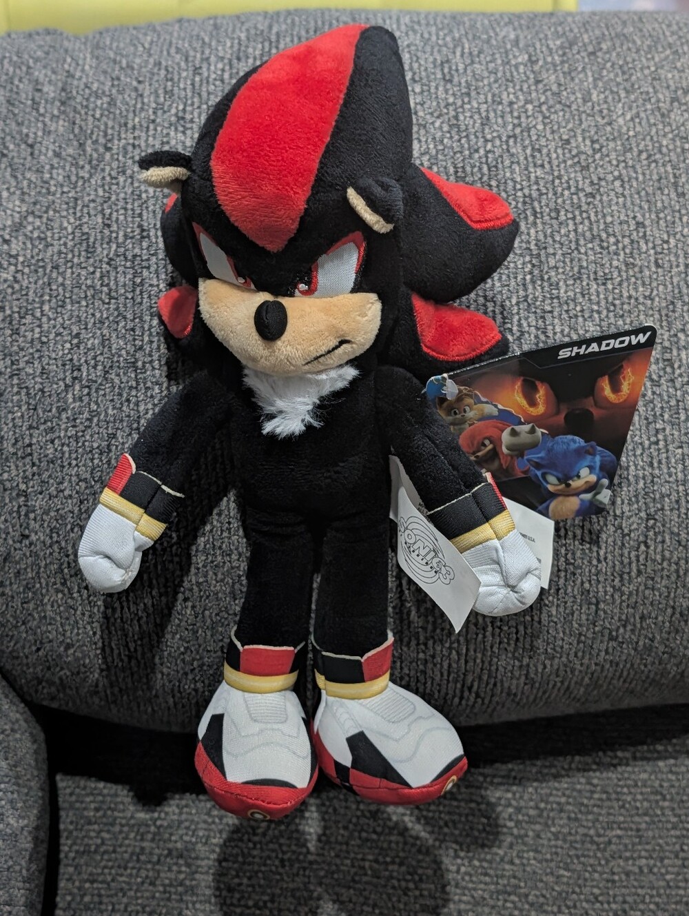 Jakks Pacific 2024 Sonic The Hedgehog 3 Movie Shadow 9" Plush Stuffed Animal Toy
